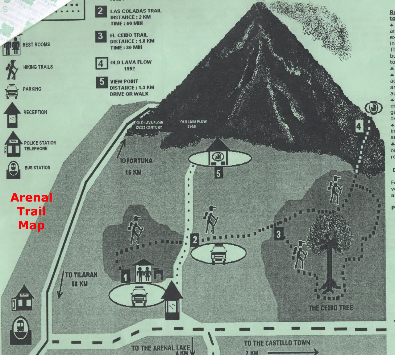Arenal Trail Map